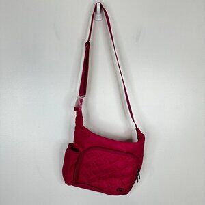 LUG Sidecar Crossbody Purse Bag Hot Pink Multiple Pockets